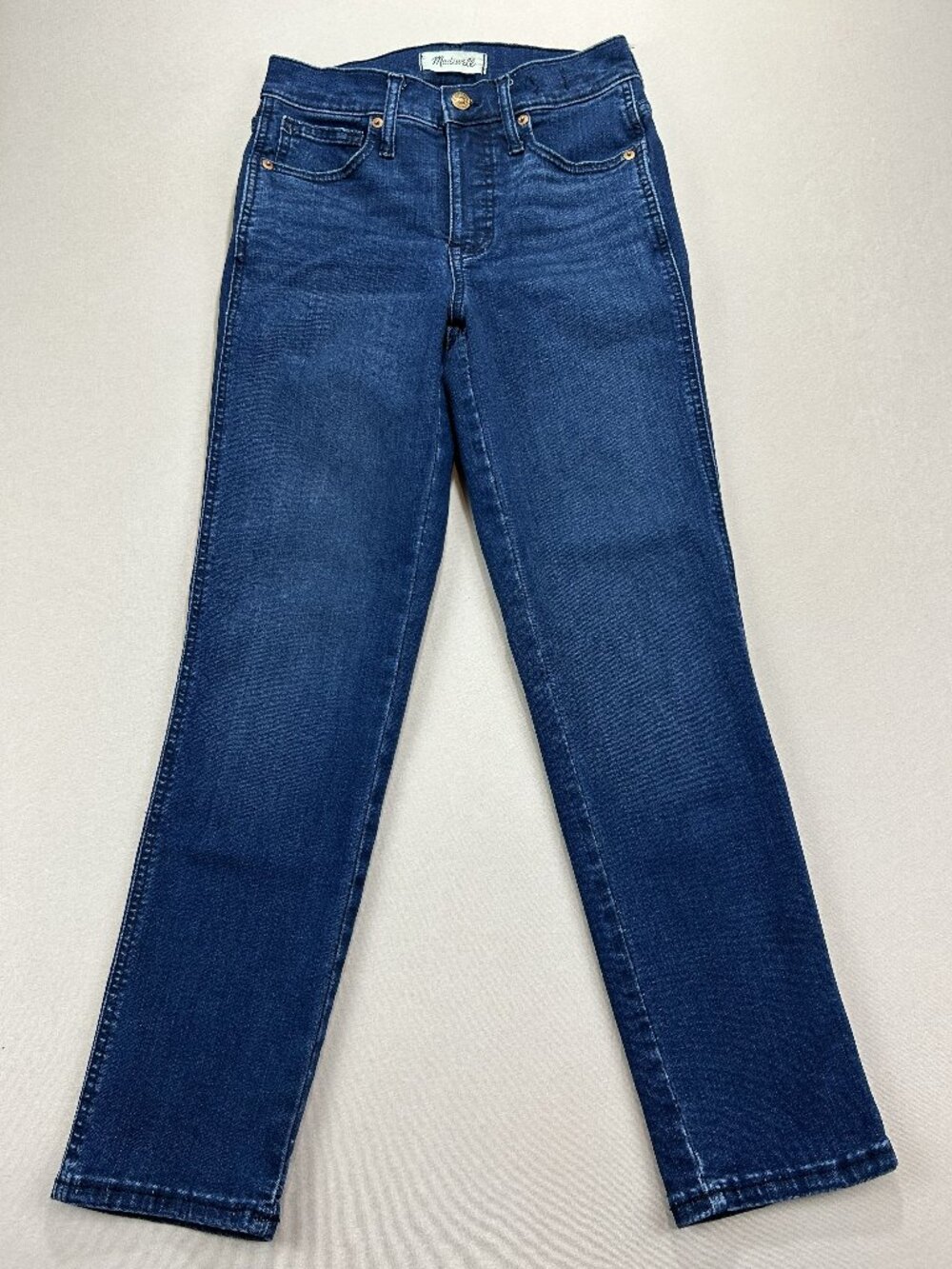 Madewell Jeans Women's Size 25 Blue Denim Mid Rise Stovepipe Straight Strecth